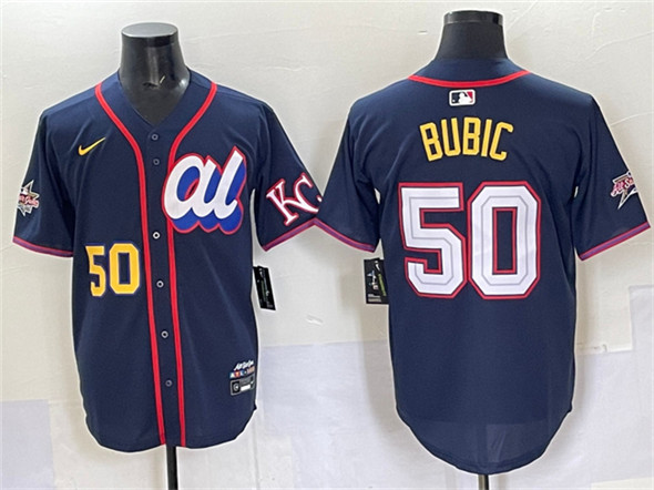 American League #50 Kristofer Bubic Navy 2025 All-Star Edition Limited Stitched Jersey - Zenithce