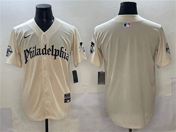 Philadelphia Phillies Blank Cream Gothic Vapor Limited Stitched Jersey - Zenithce