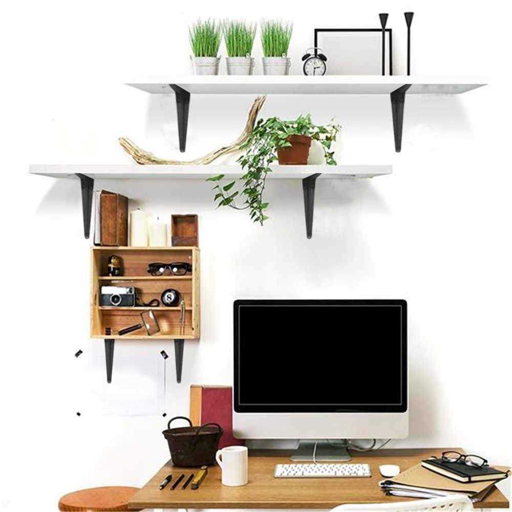 Janyang 20 Pack Shelf Brackets Heavy Duty Black Metal Floating Shelf Bracket - Zenithce