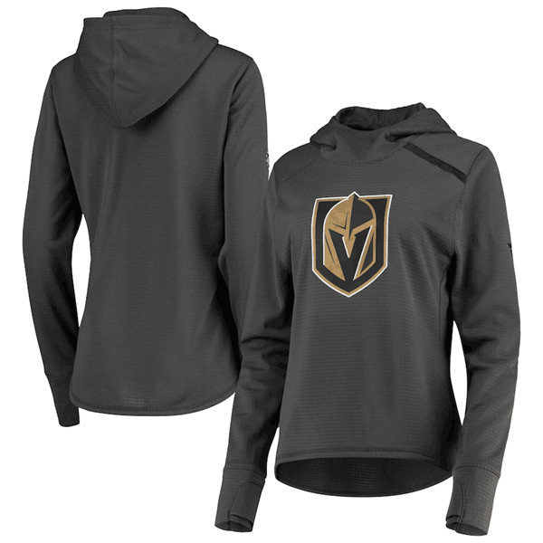 Women's Vegas Golden Knights Branded Gray Pro Rinkside Logo Transitional Pullover Hoodie - Zenithce