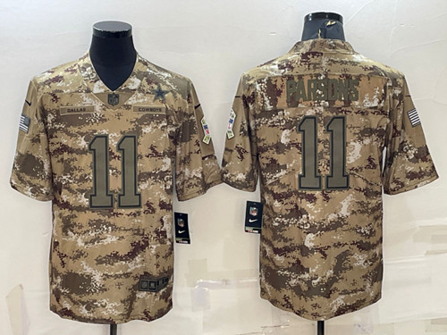 Dallas Cowboys #11 Micah Parsons Camo Salute To Service Stitched Jersey - Zenithce