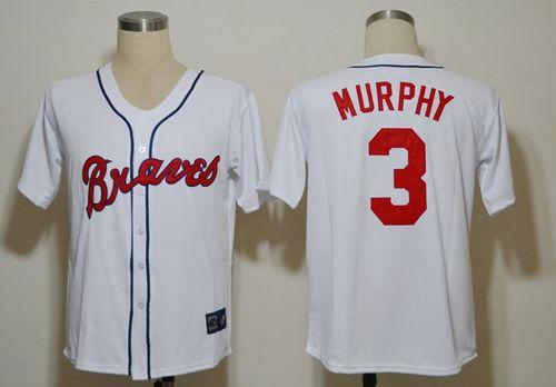 Mitchell And Ness Braves #3 Dale Murphy White Stitched Throwback Jersey - Zenithce