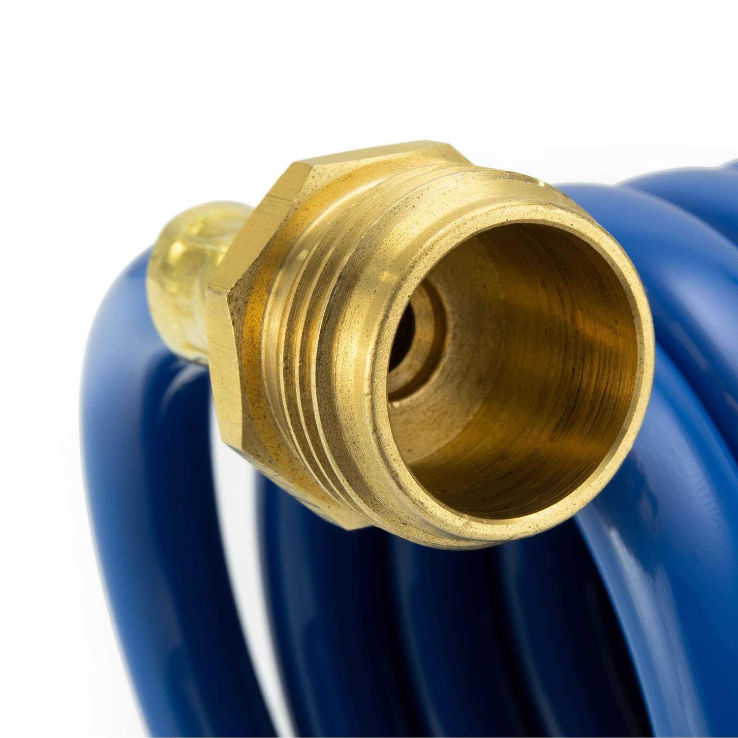 RecPro RV Exterior Shower Hose 15′ Coiled Blue Water Hose - Zenithce