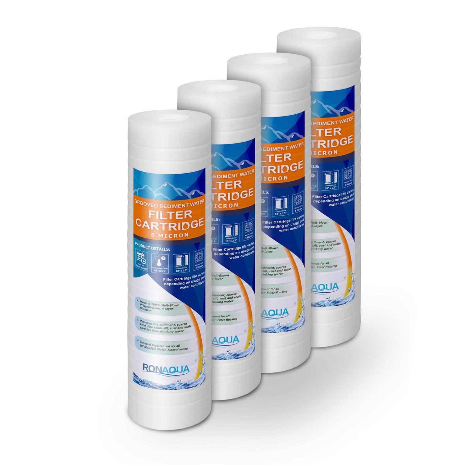 Sediment Water Filter Cartridge by Ronaqua 10x 2.5 Four Layers of Filtration - Zenithce
