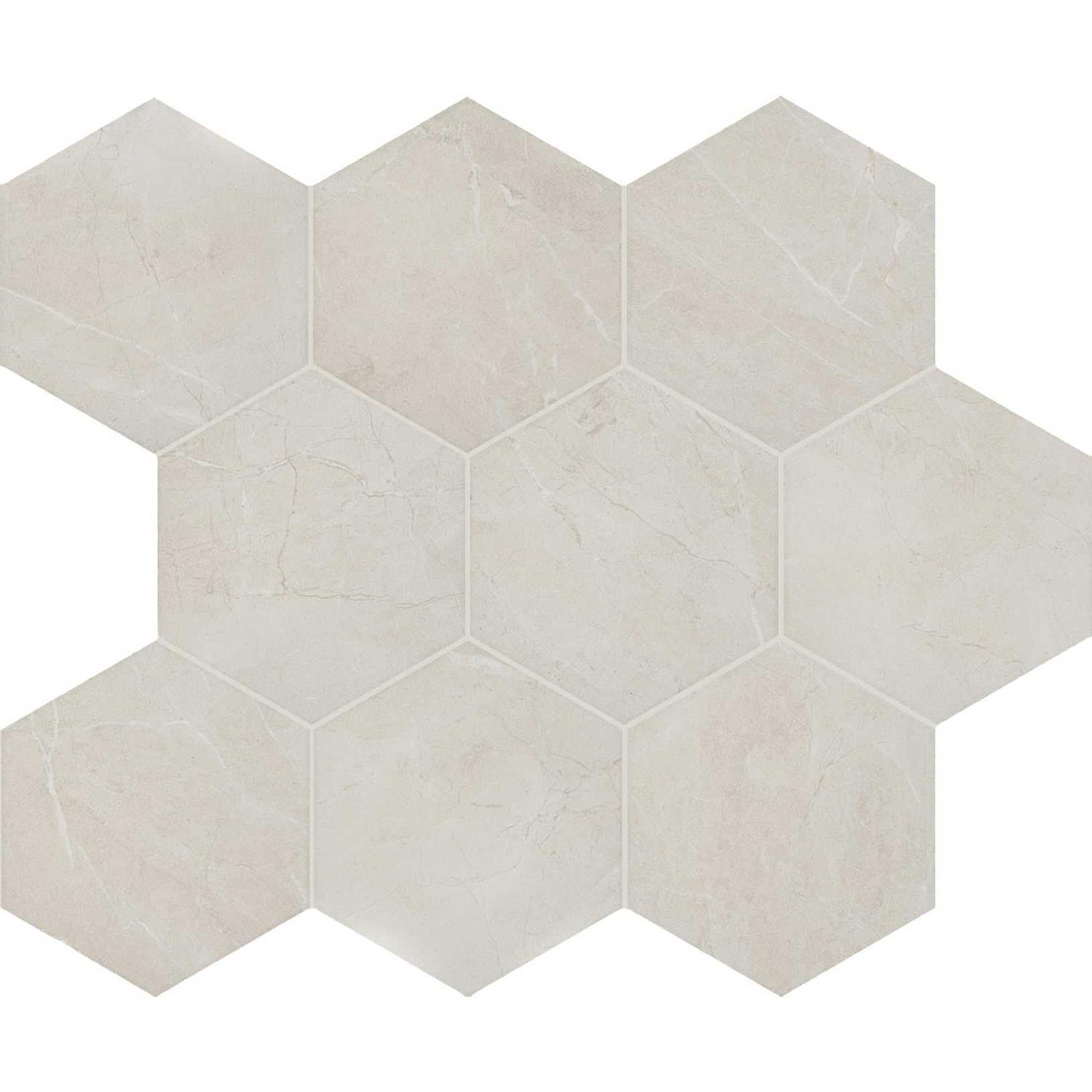 Daltile Perpetuo 8 X 8 Hexagon Porcelain Marble Look Wall & Floor Tile in Matte - Zenithce