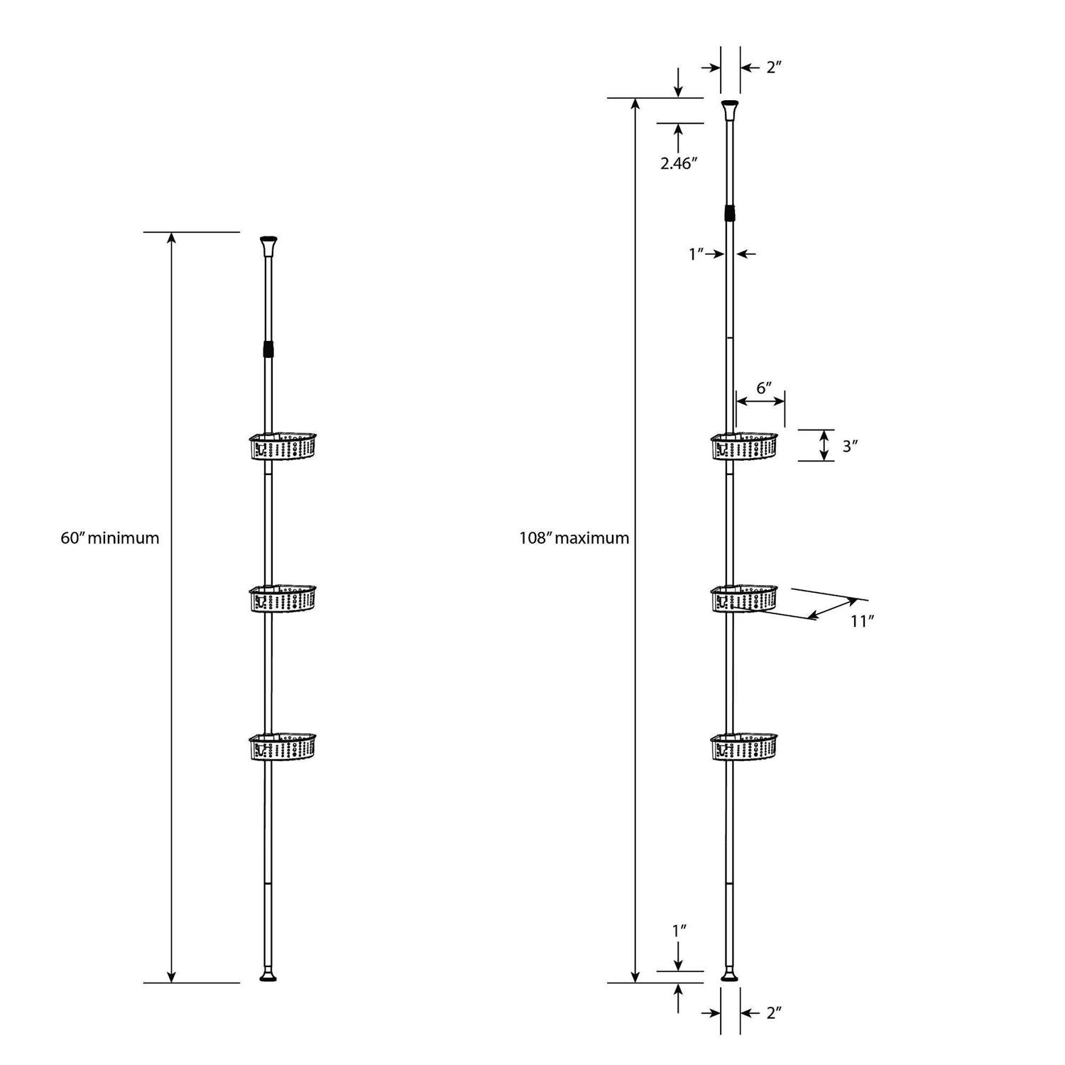 Room Essentials Steel Corner Tension Pole Caddy - Zenithce