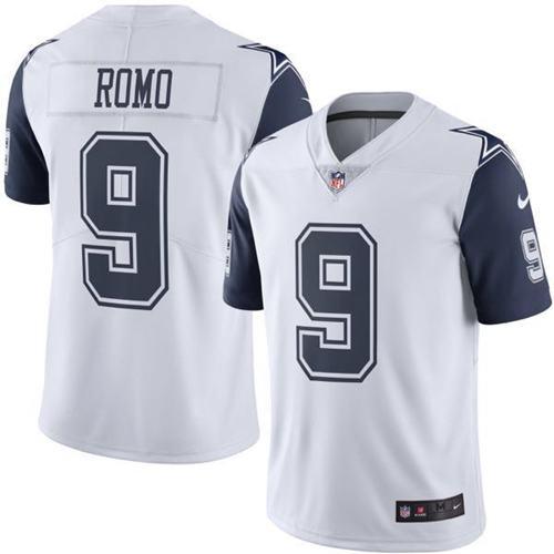 Cowboys #9 Tony Romo White Stitched Limited Rush Nike Jersey - Zenithce