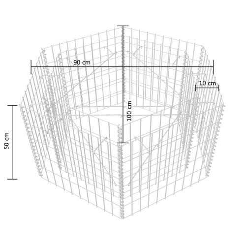 vidaXL Hexagonal Gabion Raised Bed - Zenithce