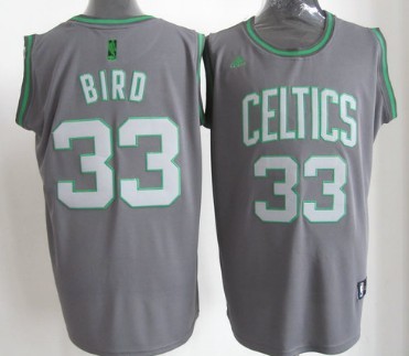Boston Celtics #33 Larry Bird Gray Shadow Jersey - Zenithce