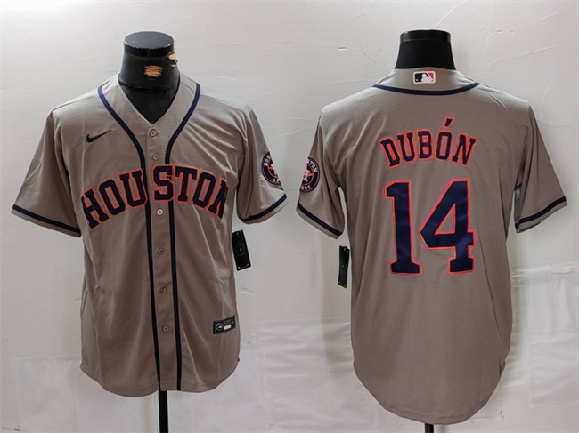 Houston Astros #14 Mauricio Dubón Grey Cool Base Stitched Jersey - Zenithce