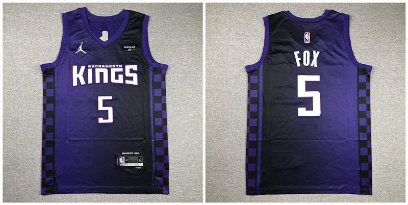 Kings 5 De'Aaron Fox Purple 2023-2024 City Edition Swingman Jersey - Zenithce