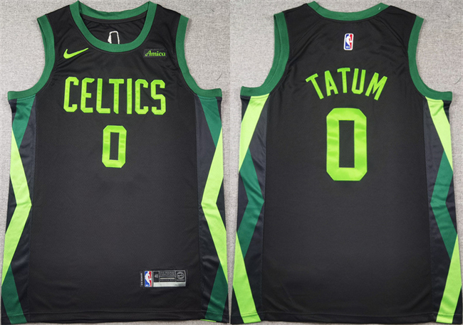 Boston Celtics #0 Jayson Tatum Black 2024-25 City Edition Stitched Jersey - Zenithce