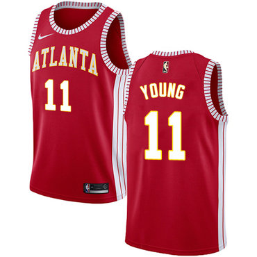 Hawks #11 Trae Young Red Swingman Statement Edition Jersey - Zenithce