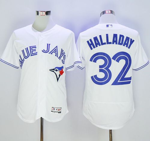 Blue Jays #32 Roy Halladay White Flexbase Authentic Collection Stitched Jersey - Zenithce