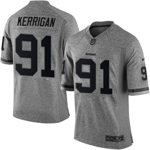 Redskins #91 Ryan Kerrigan Gray Stitched Limited Gridiron Gray Nike Jersey - Zenithce