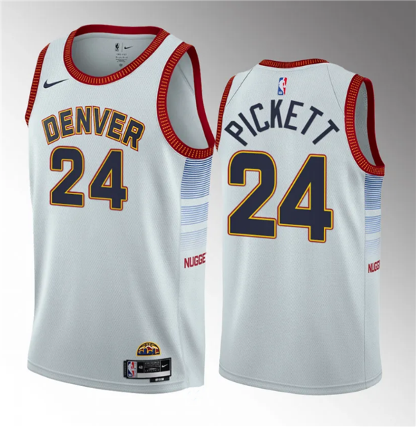 Denver Nuggets #24 Jalen Pickett White 2023 Draft Icon Edition Stitched Jersey - Zenithce