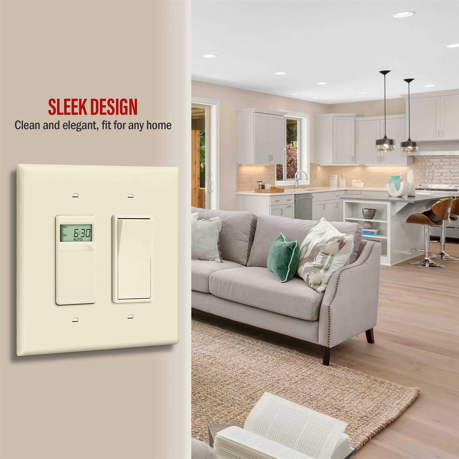 Enerlites Double Decorator Switch Cover Two Gang Outlet Wall Plate 8832 - Zenithce