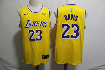 Lakers 23 Anthony Davis Yellow Swingman Jersey - Zenithce