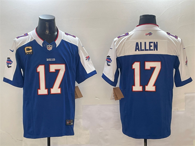 Buffalo Bills #17 Josh Allen Blue White F.U.S.E. With 4-star C Ptach Stitched Jersey - Zenithce