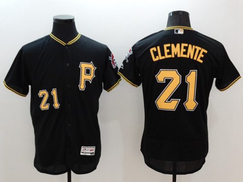 Pirates #21 Roberto Clemente Black Flexbase Authentic Collection Stitched Jersey - Zenithce