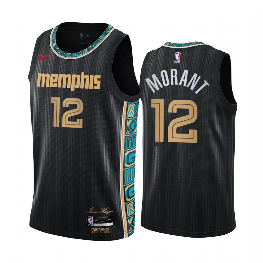 Grizzlies #12 Ja Morant Black Swingman 2020-21 City Edition Jersey - Zenithce