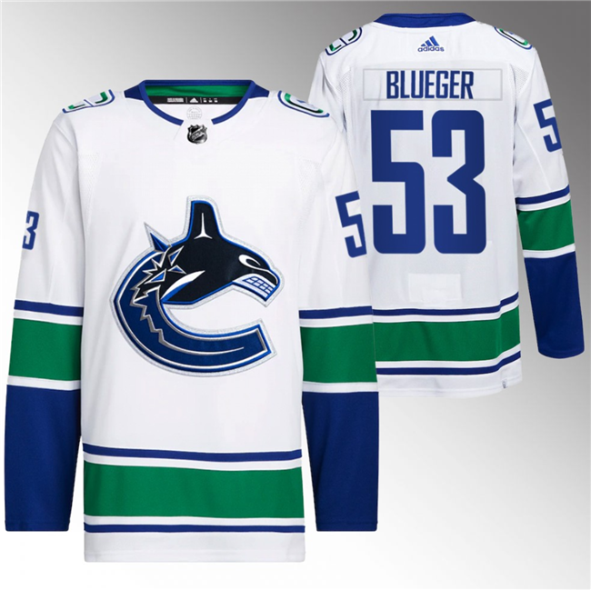 Vancouver Canucks #53 Teddy Blueger White Retro Stitched Jersey - Zenithce