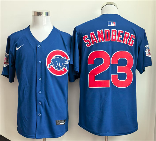 Chicago Cubs #23 Ryne Sandberg Royal Limited Stitched Jersey - Zenithce