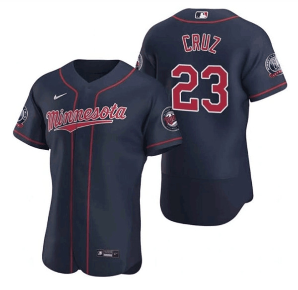 Minnesota Twins White #23 Nelson Cruz Navy Flex Base Stitched Jersey - Zenithce