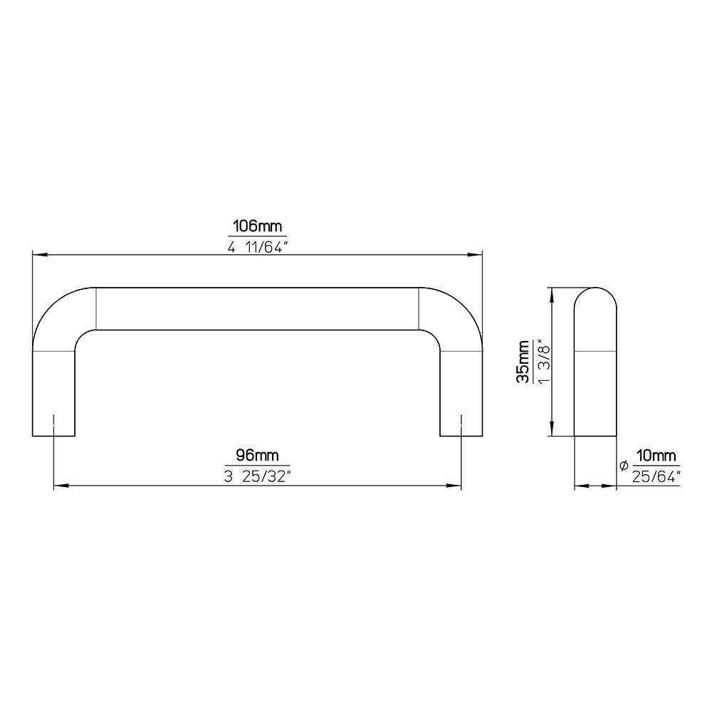 Siro Designs Stainless Steel European Bar Pull in Stainless Steel 1408-240N1 - Zenithce