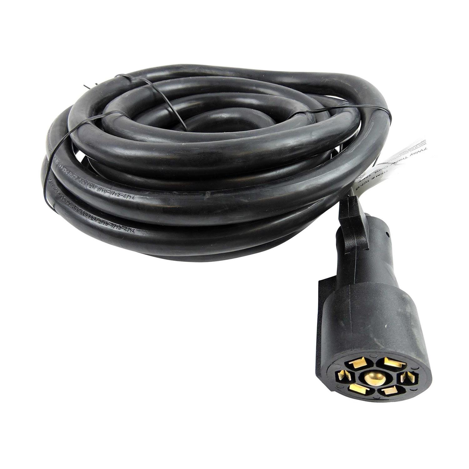 Leisure Cords Heavy Duty 7 Way Plug Inline Trailer Cord with Weatherproof Double Prongs Connector - Zenithce