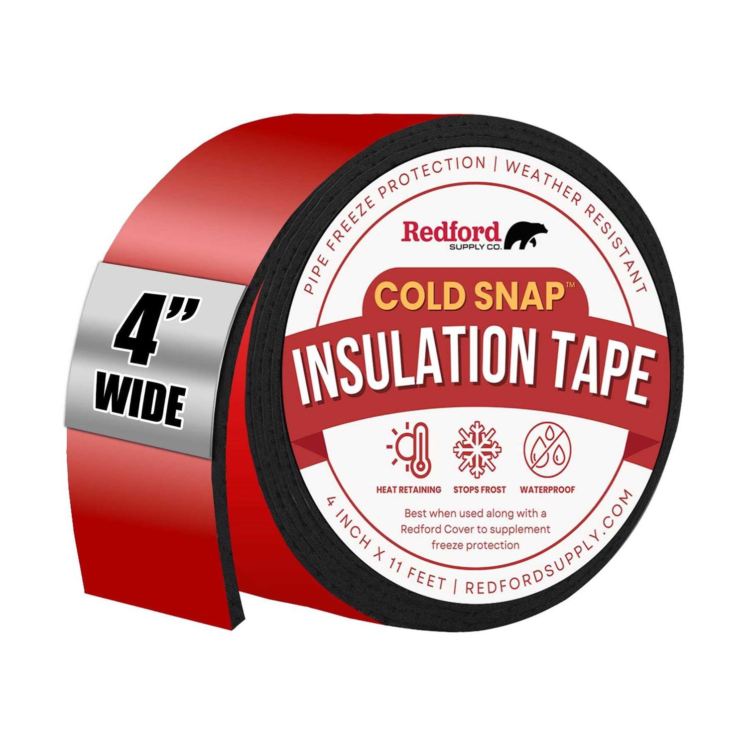 Redford Supply Co. 2 Pipe Insulation Tape Weather Resistant Water Pipe Wrap Tape - Zenithce