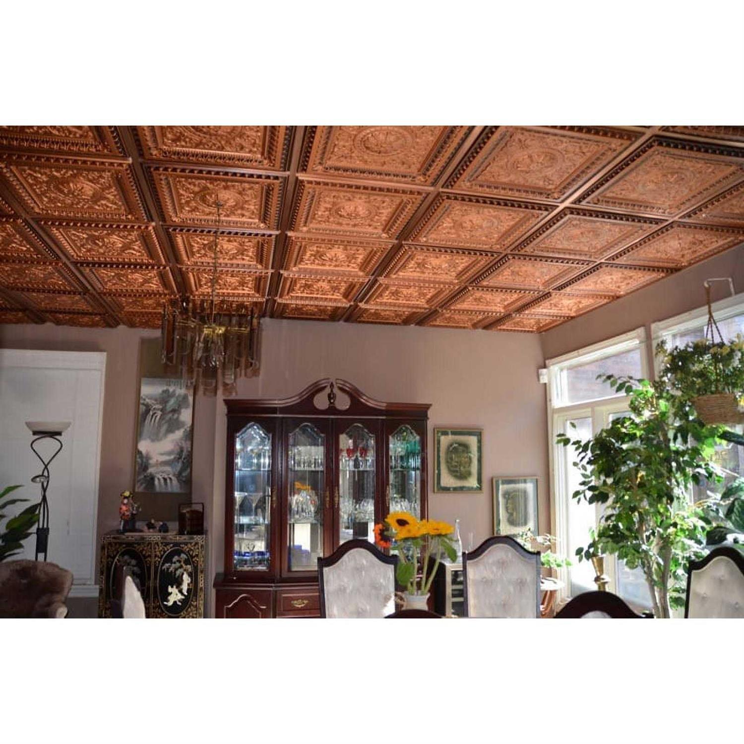 From Plain To Beautiful In Hours La Scala 2 ft. x 2 ft. PVC Glue-up or Lay-in Ceiling Tile - Zenithce