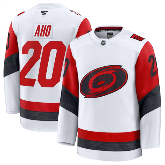 Carolina Hurricanes #20 Sebastian Aho White 2025 Away Stitched Jersey - Zenithce