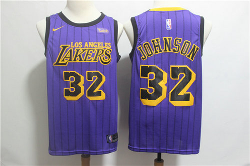 Lakers 32 Magic Johnson Purple 2019 City Edition Swingman Jersey - Zenithce