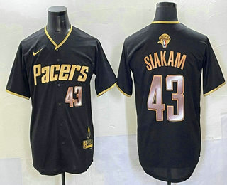 Indiana Pacers #43 Pascal Siakam Black Gold 2025 Finals Vapor Stitched Baseball Jersey - Zenithce