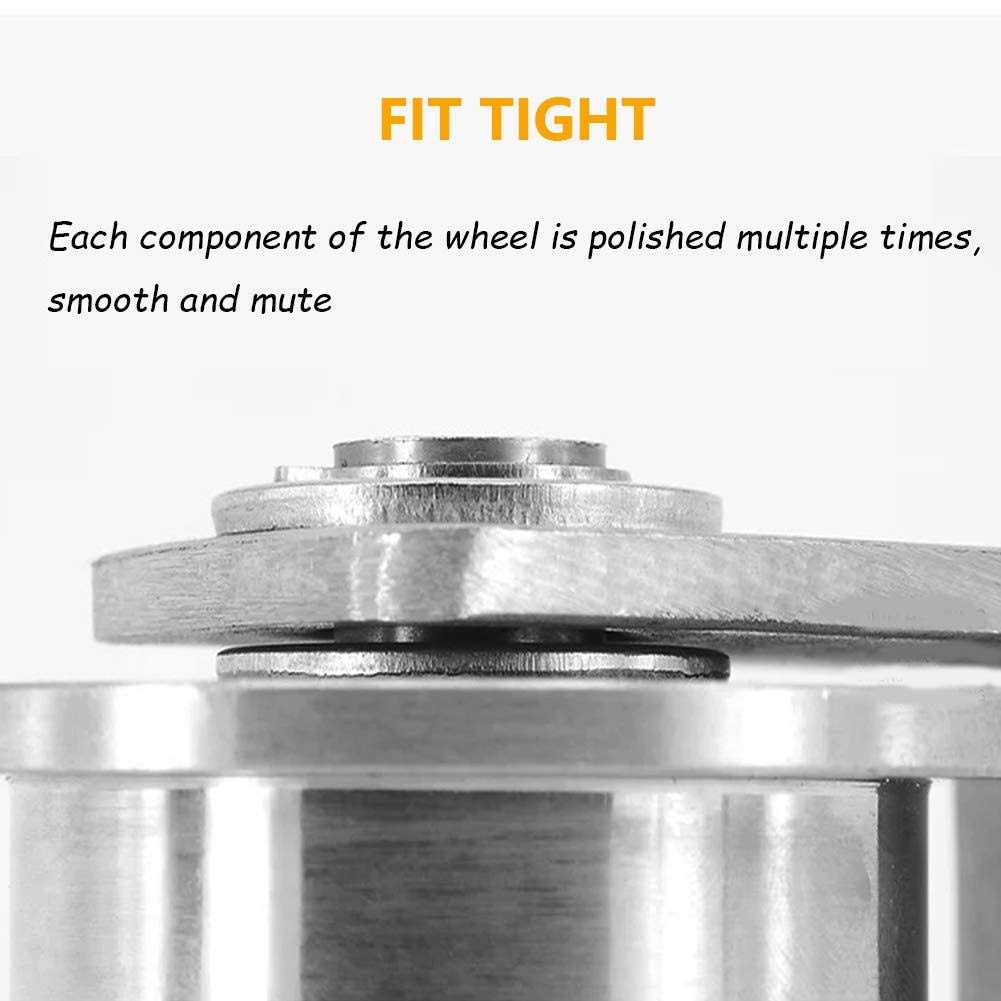 Groove Wheel Stainless Steel Groove Wheel Heavy Duty Track Wheel Rigid Caster Sliding Gate Roller Wheel Double Bearing for Swing Sliding Gate - Zenithce