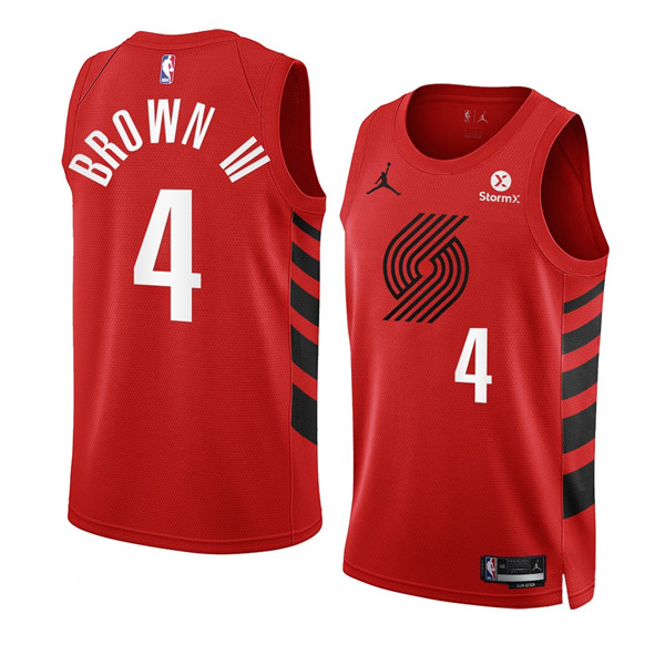 Portland Trail Blazers #4 Greg Brown III 2022-23 Red Statement Edition Swingman Stitched Jersey - Zenithce