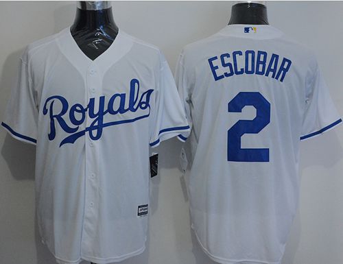 Royals #2 Alcides Escobar White New Cool Base Stitched Jersey - Zenithce