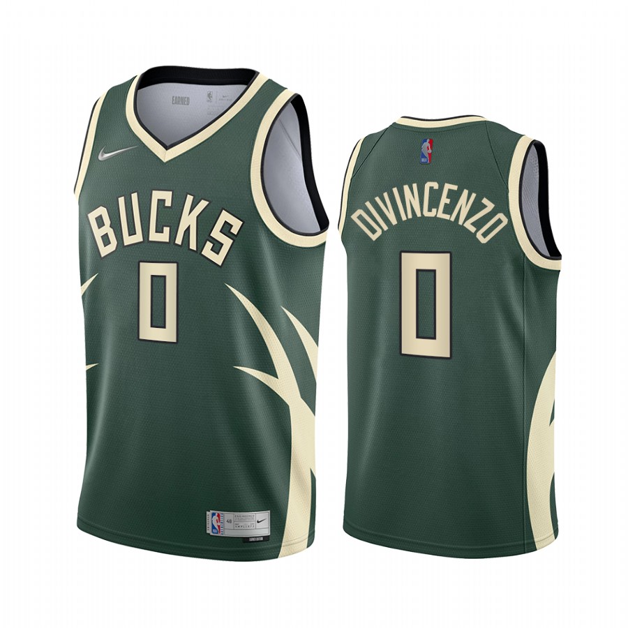 Milwaukee Bucks #0 Donte DiVincenzo Green Swingman 2020-21 Earned Edition Jersey - Zenithce