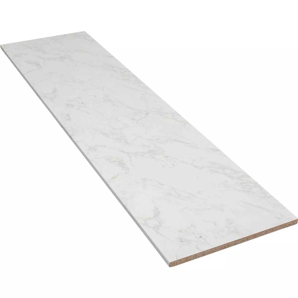 Stretta White Marble Straight Laminate Kitchen Countertop - Zenithce