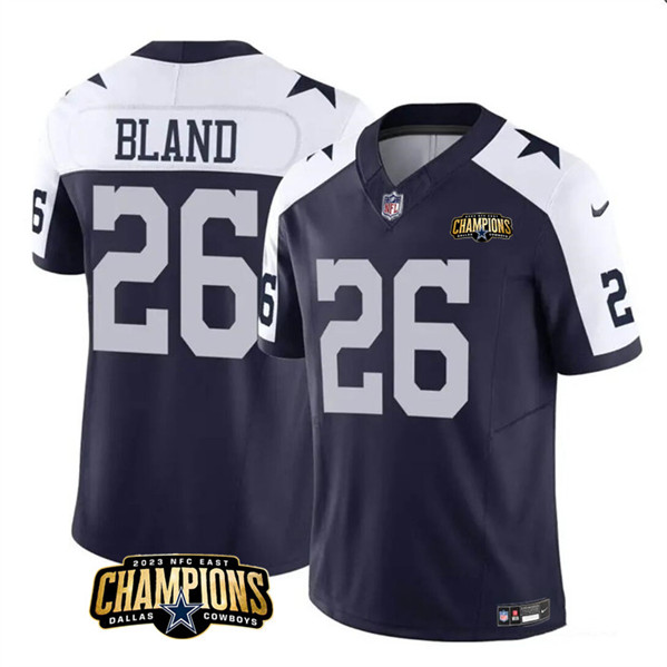Dallas Cowboys #26 DaRon Bland Navy White 2023 F.U.S.E. NFC East Champions Patch Stitched Jersey - Zenithce