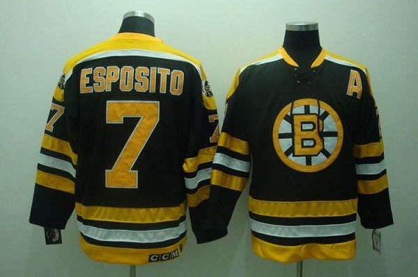 Bruins #7 Phil Esposito Stitched Black CCM Throwback Jersey - Zenithce