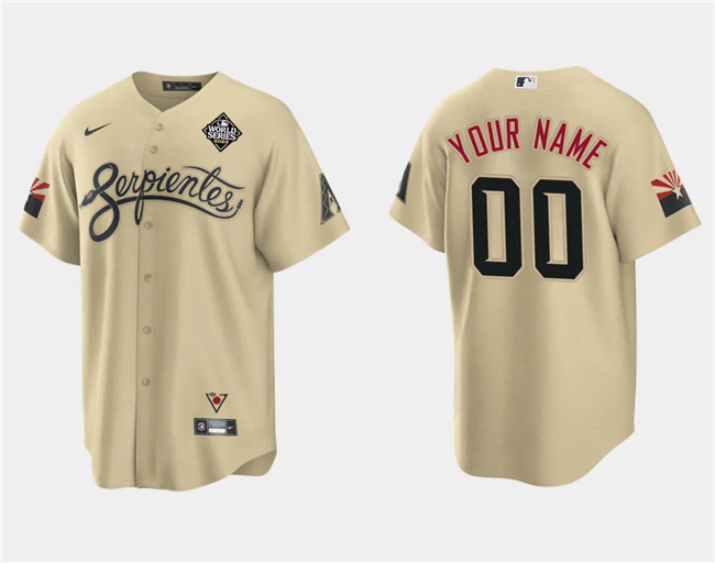 Arizona Diamondbacks Custom Gold 2023 World Series City Connect Cool Base Stitched Jersey - Zenithce