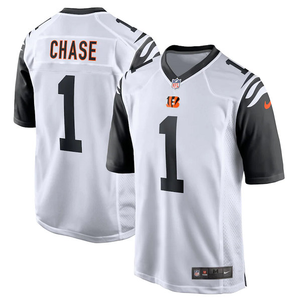 Cincinnati Bengals #1 Ja'Marr Chase White Stitched Game Jersey - Zenithce