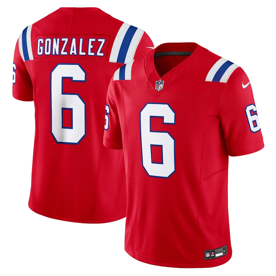 New England Patriots #6 Christian Gonzalez Red 2023 F.U.S.E. Vapor Limited Stitched Jersey - Zenithce