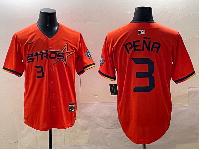 Houston Astros #3 Jeremy Peña Orange 2025 City Connect Limited Stitched Jersey - Zenithce