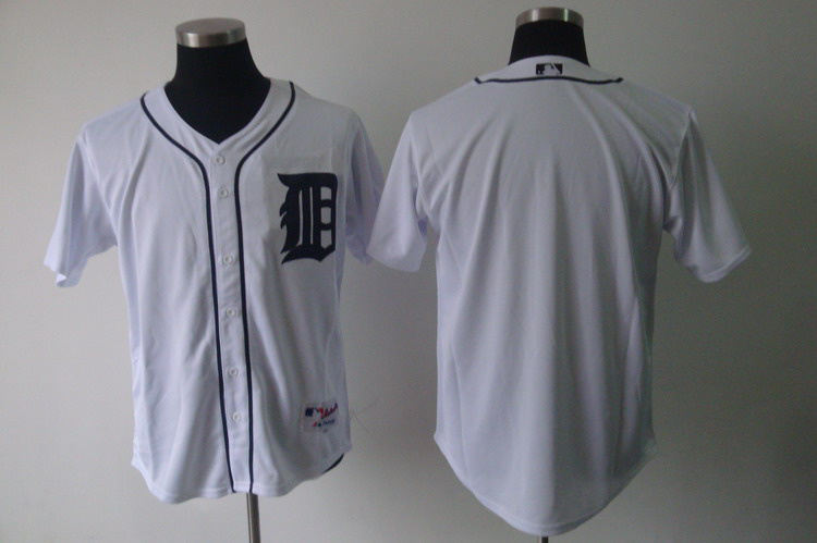 Tigers Blank White Cool Base Stitched Jersey - Zenithce