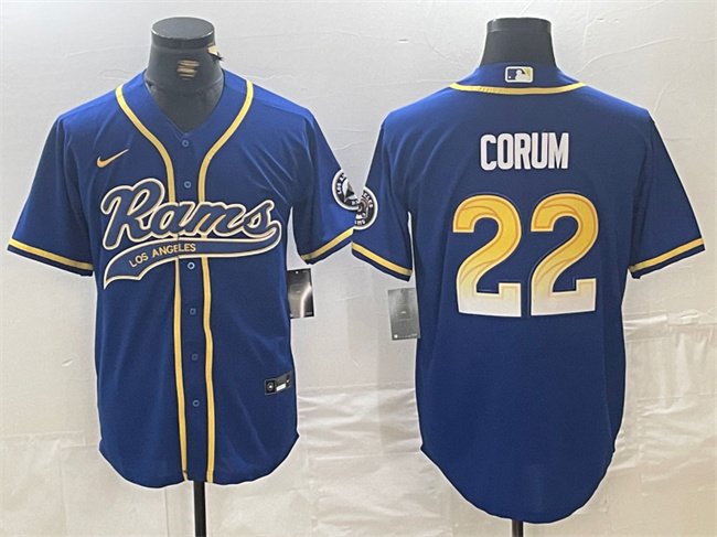 Los Angeles Rams #22 Blake Corum Royal Cool Base Stitched Jersey - Zenithce