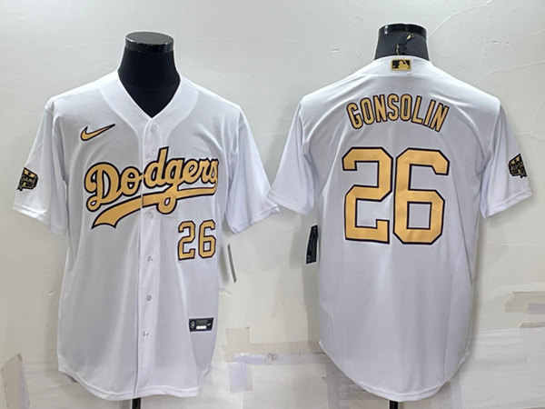 Los Angeles Dodgers #26 Tony Gonsolin 2022 All-Star White Cool Base Stitched Baseball Jersey - Zenithce