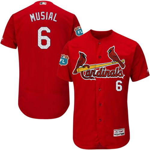 Cardinals #6 Stan Musial Red Flexbase Authentic Collection Stitched Jersey - Zenithce